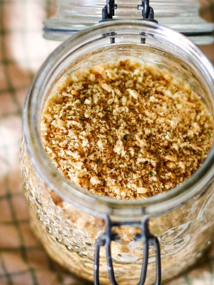breadcrumbs in a jar.