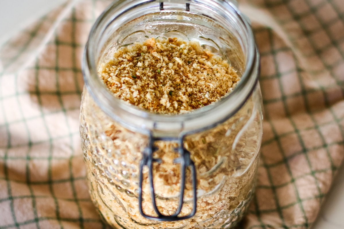 breadcrumbs in a jar.