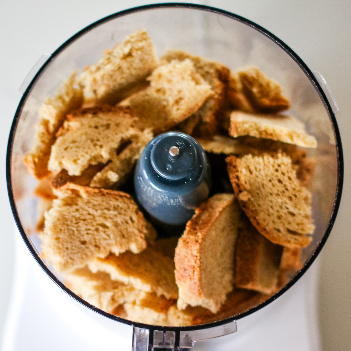 sliced bread on a blender.