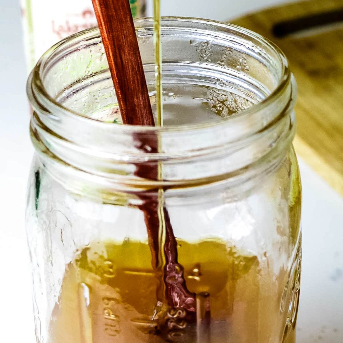 honey added to herbal tea that is muted with lemon juice.