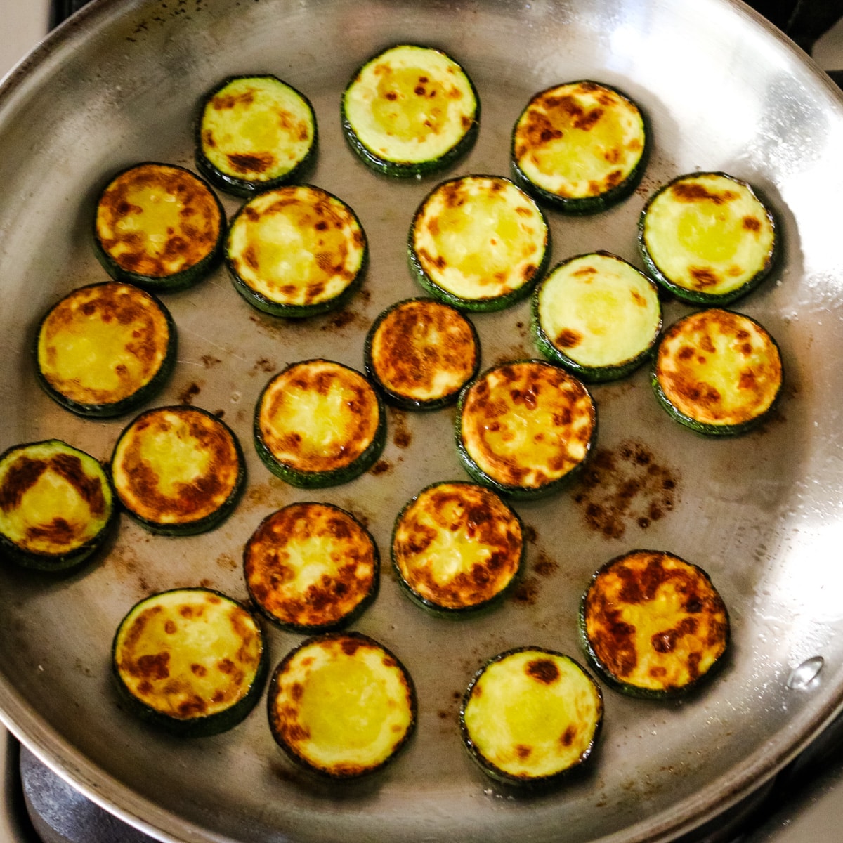 fried zucchini on a pan.